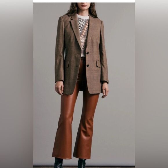 Rag & Bone Casey Cropped Faux Leather Bootcut Trousers NWT - Picture 3 of 13